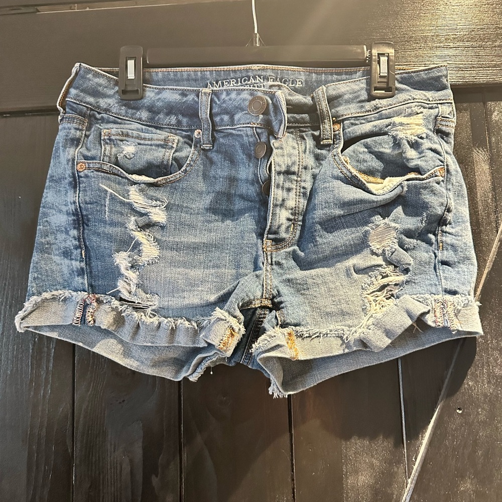 American Eagle Outfitters Ripped Blue Jean Shorts